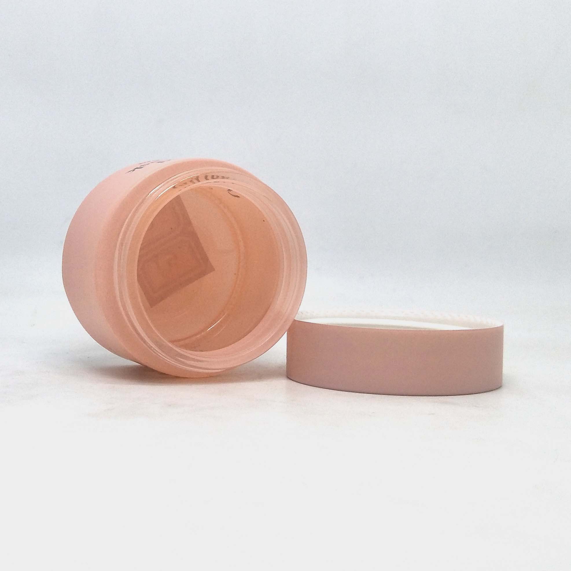 luxury cosmetic 15g 30g 50g matte pink glass cosmetic jar for cream