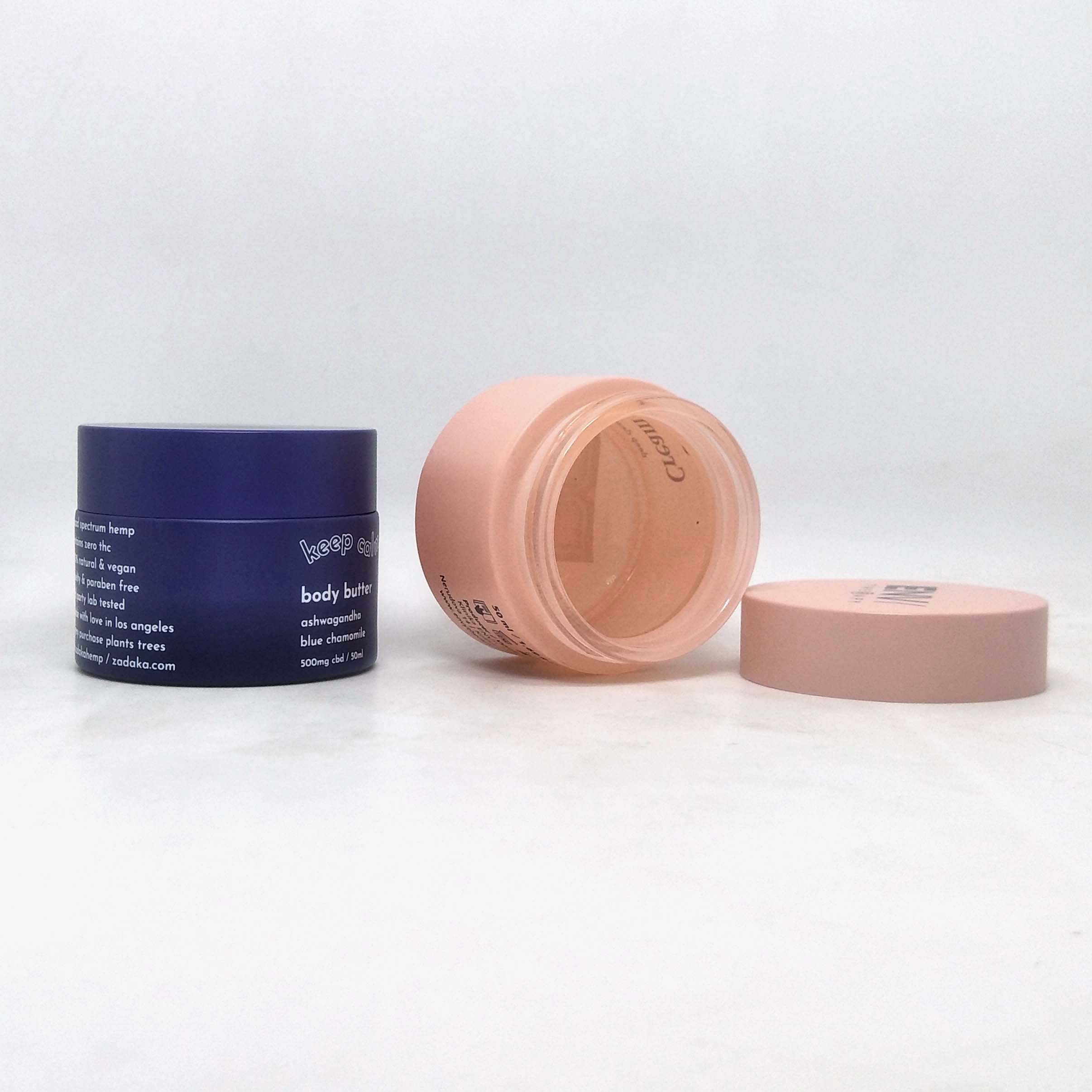luxury cosmetic 15g 30g 50g matte pink glass cosmetic jar for cream