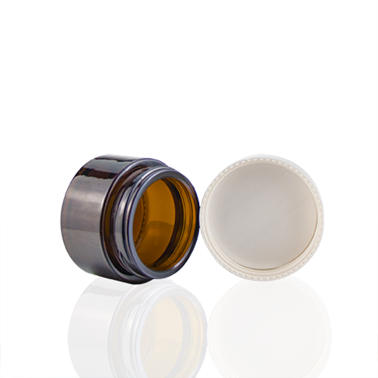 luxury cosmetic 15ml 20ml 30ml 50ml frosted amber squat glass cosmetic jar for cream