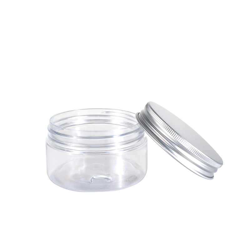 luxury cosmetic containers 50ml 100ml 120ml 200ml 500ml food jar pet with aluminum lid