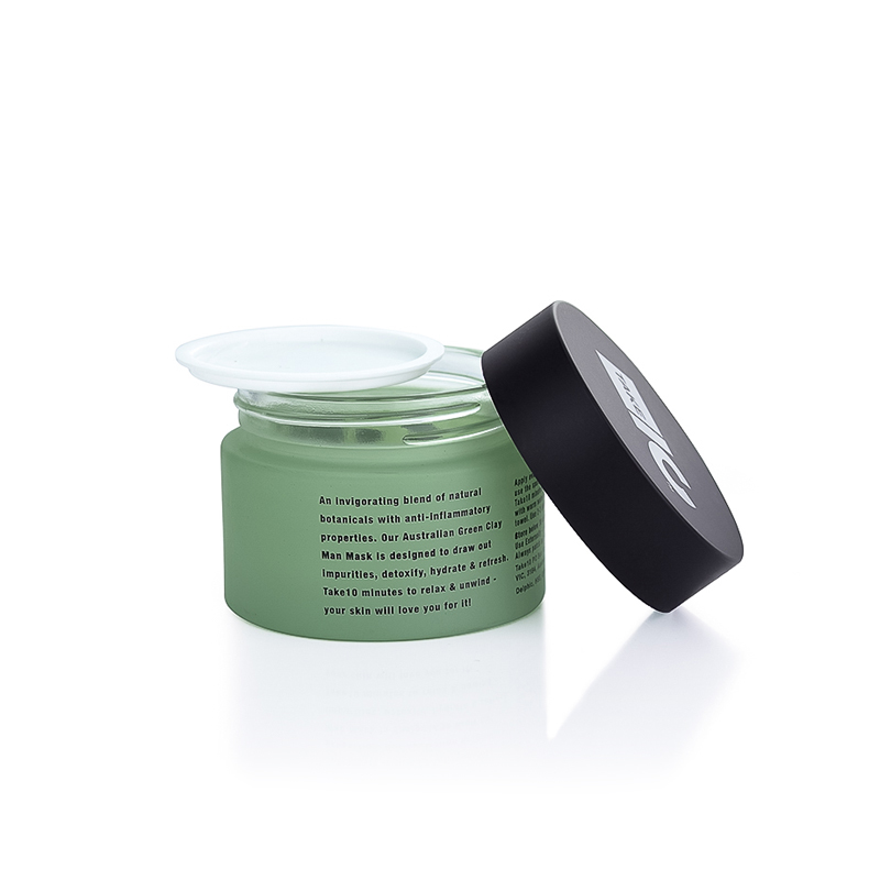 luxury cosmetic cream containers 5g 10g 20g 30g 50g 100g 200g matte green skin care face natural cream glass jar with matte lid