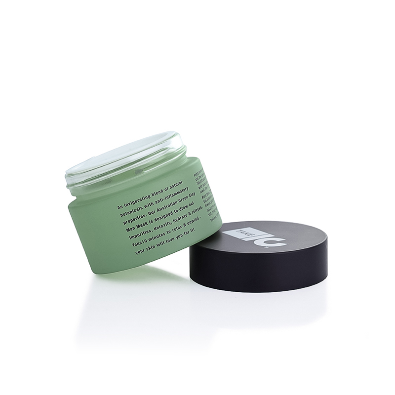 luxury cosmetic cream containers 5g 10g 20g 30g 50g 100g 200g matte green skin care face natural cream glass jar with matte lid