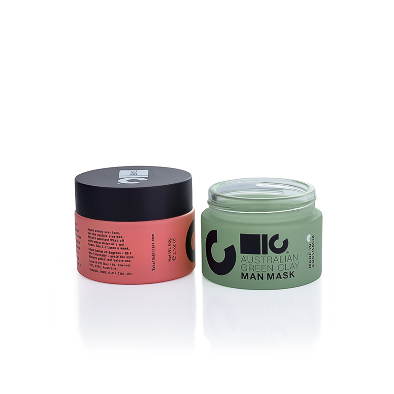 luxury cosmetic cream containers 5g 10g 20g 30g 50g 100g 200g matte green skin care face natural cream glass jar with matte lid