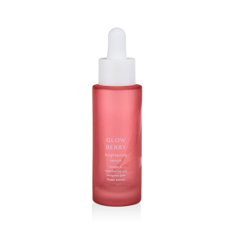 luxury cosmetic face serum dropper bottle 5ml 30ml 50ml vitamin C serum body oil clear red frosted glass dropper bottle