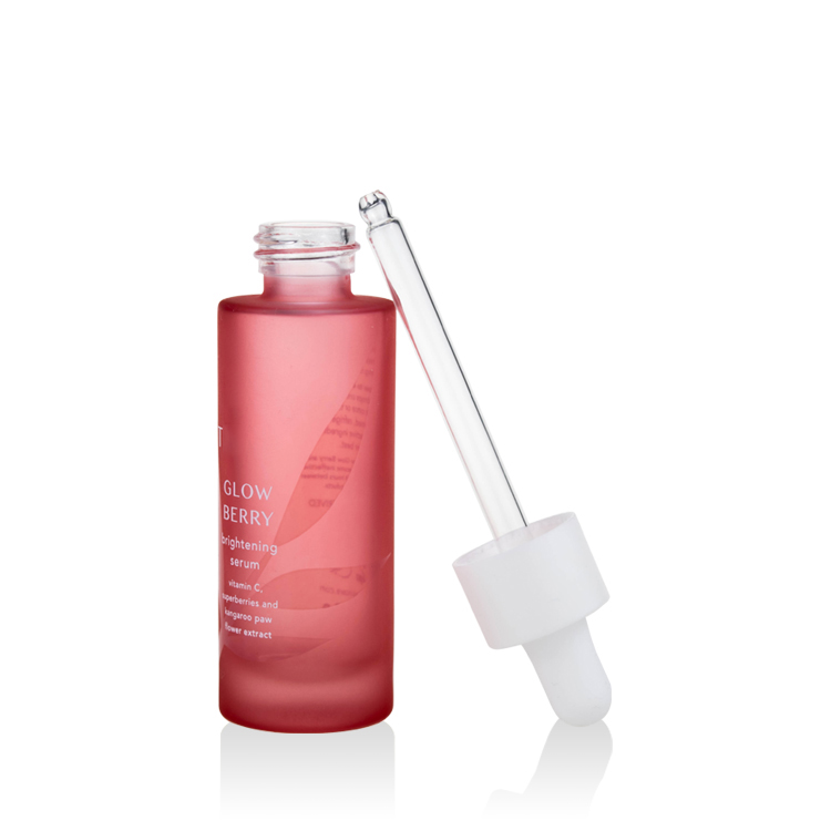 luxury cosmetic face serum dropper bottle 5ml 30ml 50ml vitamin C serum body oil clear red frosted glass dropper bottle