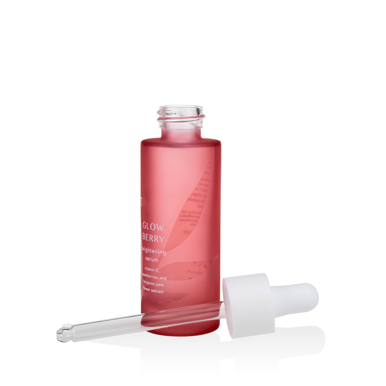 luxury cosmetic face serum dropper bottle 5ml 30ml 50ml vitamin C serum body oil clear red frosted glass dropper bottle