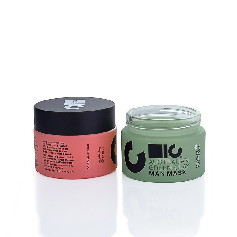 luxury cosmetic glass cream jars 5g 10g 20g 30g 50g 100g 200g custom matte coral green glass cream jar matte black lid