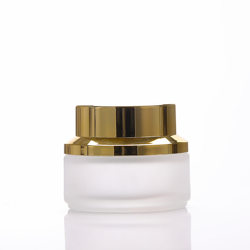 luxury cosmetic glass jar 50ml cream lotion jar cosmetic glass packaging with lid
