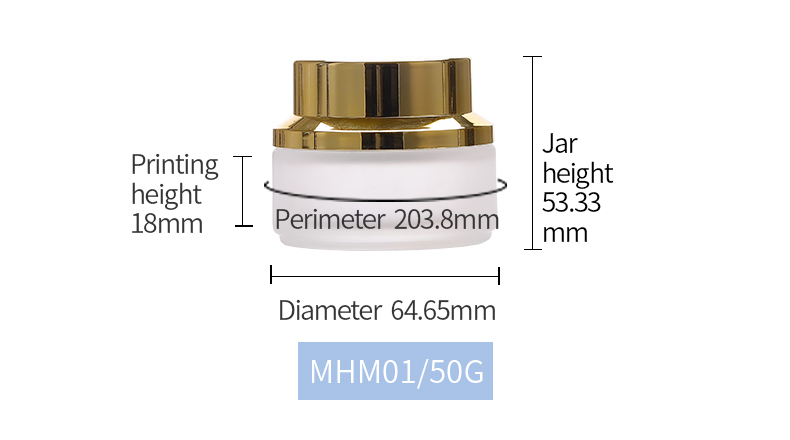 luxury cosmetic glass jar 50ml cream lotion jar cosmetic glass packaging with lid
