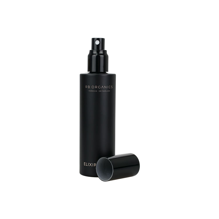 luxury cosmetic glass spray bottle 30ml 40ml 50ml 60ml 80ml 100ml 120ml matte black glass bottle with black sprayer