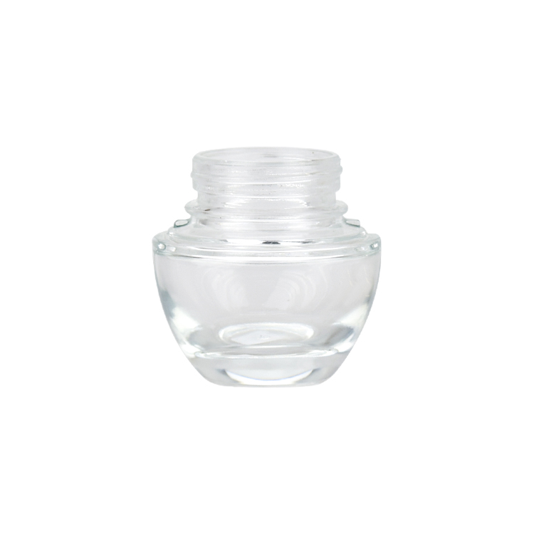 luxury cosmetic jar 15g 30g 50g oval shape clear glass face cream jars with gold lid