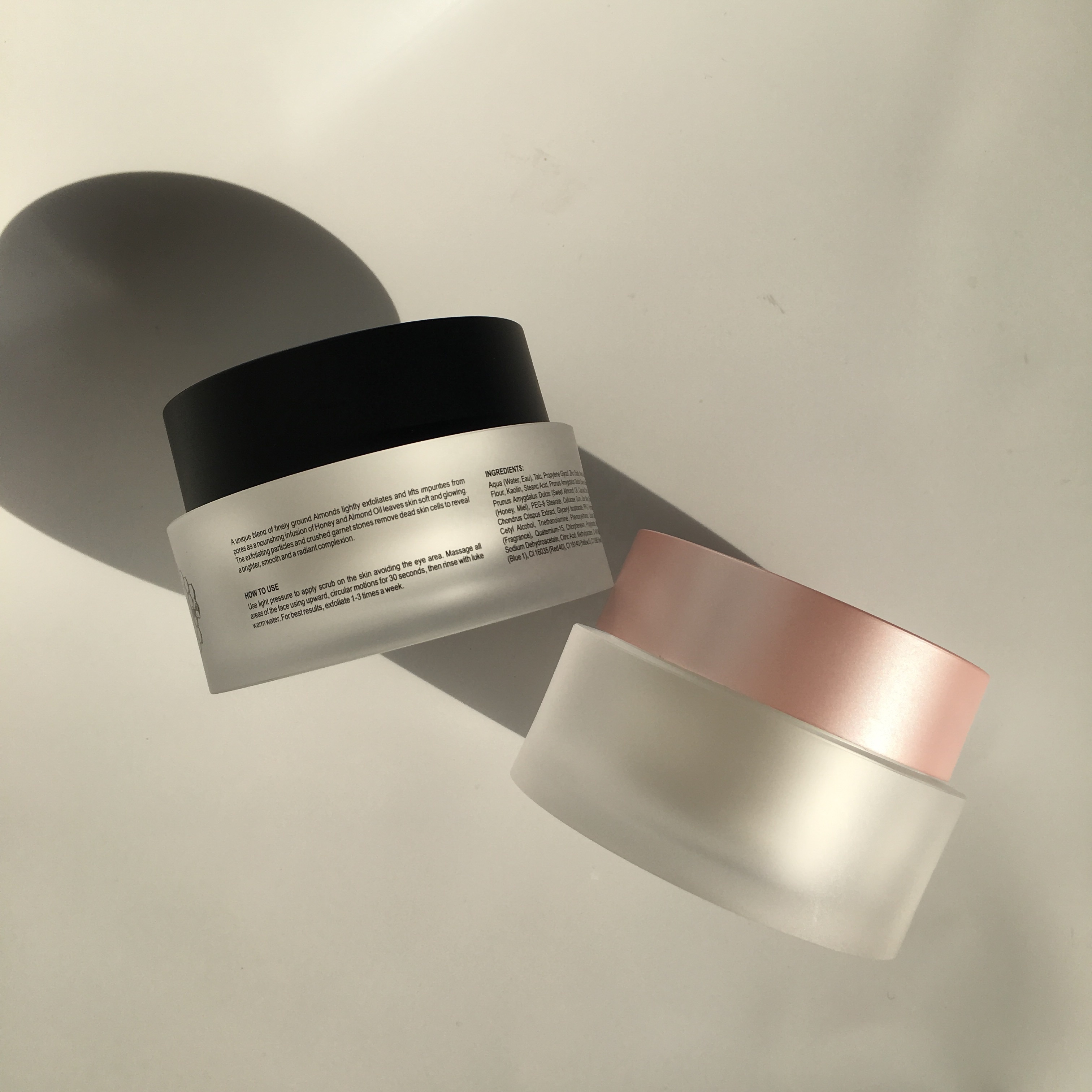 luxury cosmetic jar 1oz pink clear round acrylic cream container 30ml 50ml 60ml frosted facial sleeping jar