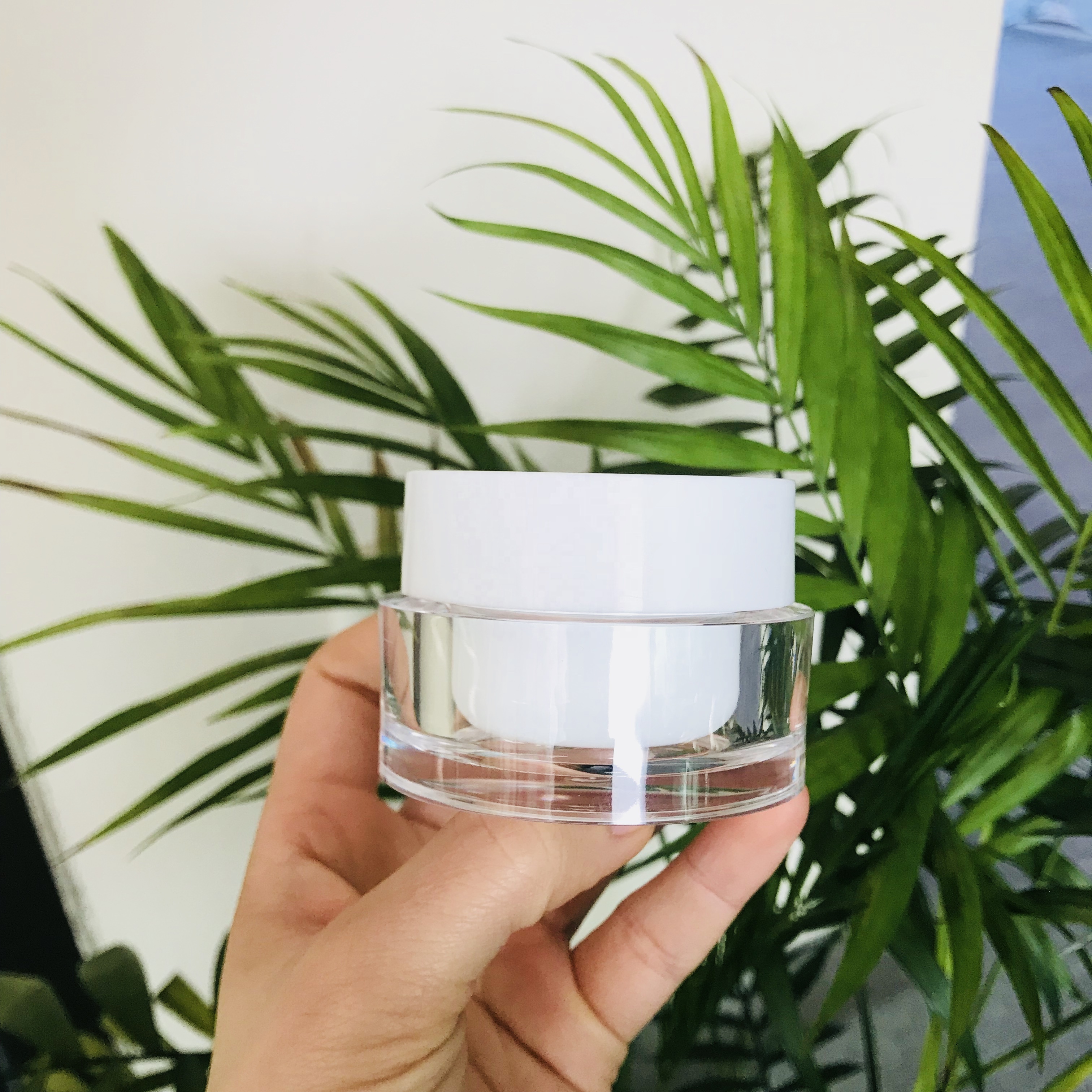 luxury cosmetic jar 1oz pink clear round acrylic cream container 30ml 50ml 60ml frosted facial sleeping jar