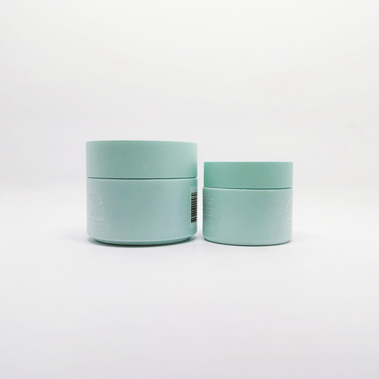 luxury cosmetic jar 50ml 100ml glass jar and lid with paper box colored glass jar cosmetic