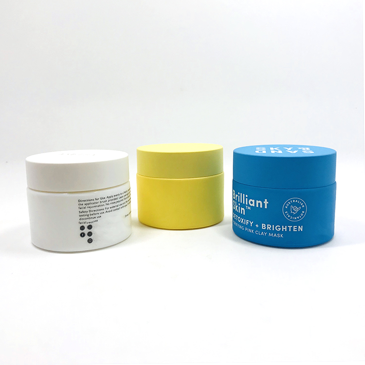 luxury cosmetic jar 50ml 100ml glass jar and lid with paper box colored glass jar cosmetic