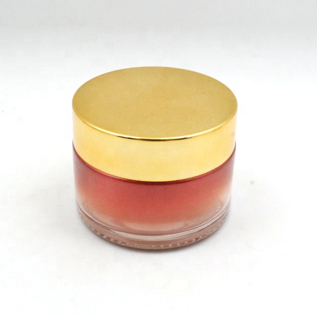 luxury cosmetic jar 5g 10g 20g 30g 50g 100ml daily face moisturizer gradient orange glass cream jar