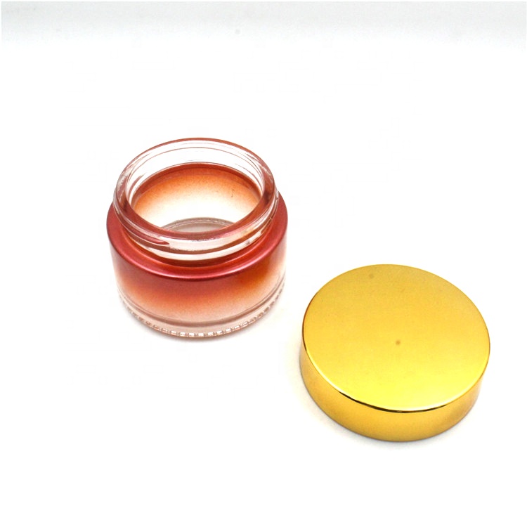 luxury cosmetic jar 5g 10g 20g 30g 50g 100ml daily face moisturizer gradient orange glass cream jar