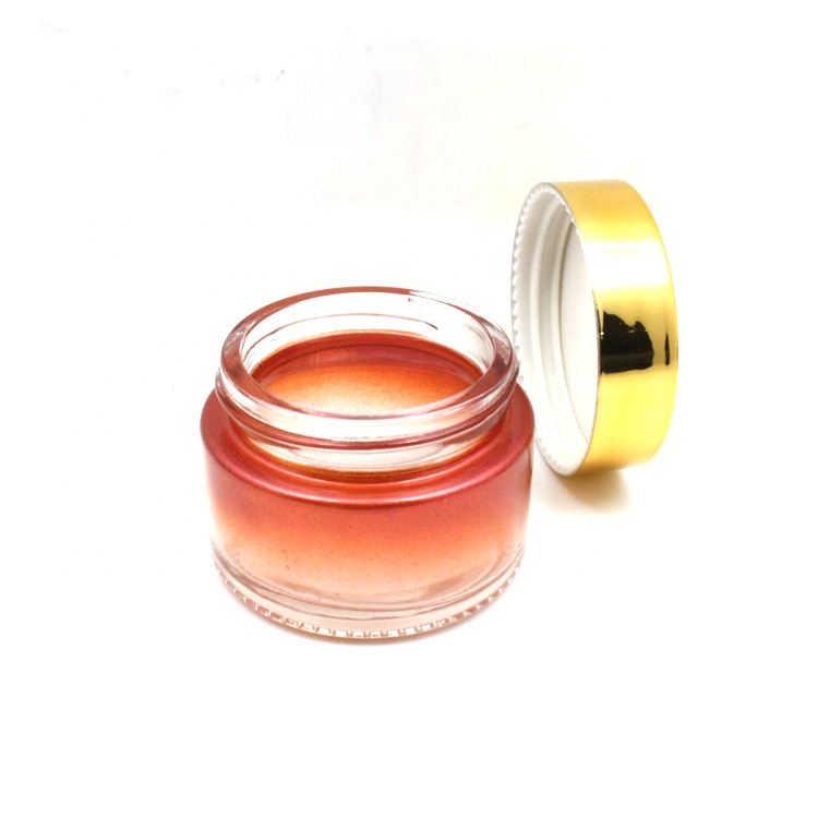 luxury cosmetic jar 5g 10g 20g 30g 50g 100ml daily face moisturizer gradient orange glass cream jar
