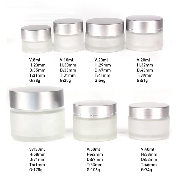 luxury cosmetic jar 5g 10g 20g 30g 50g 120ml frosted round glass cosmetic jar for cream