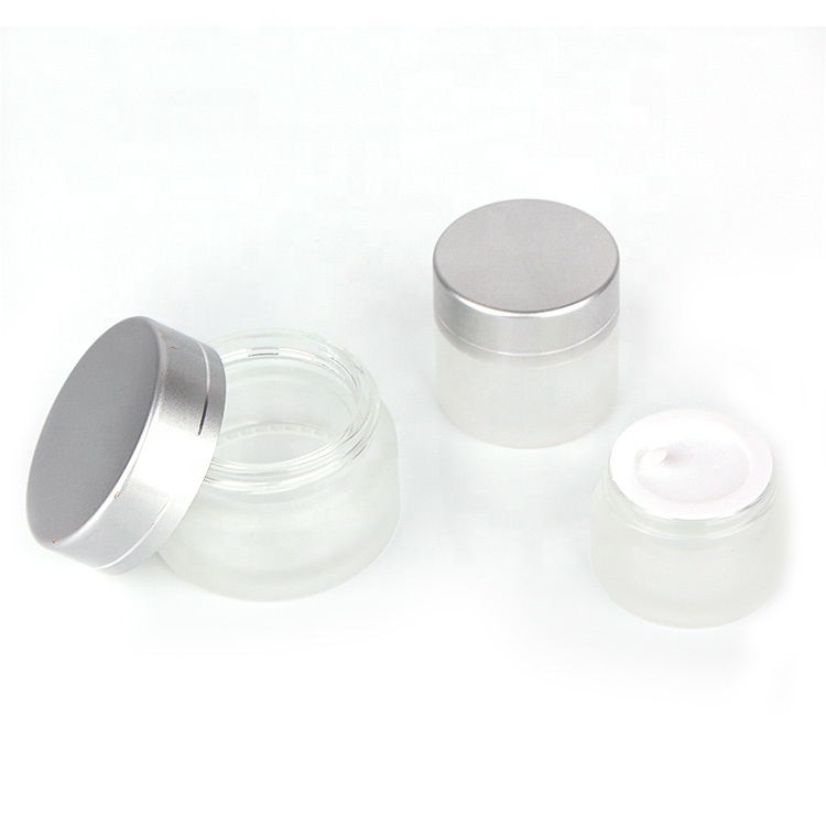 luxury cosmetic jar 5g 10g 20g 30g 50g 120ml frosted round glass cosmetic jar for cream