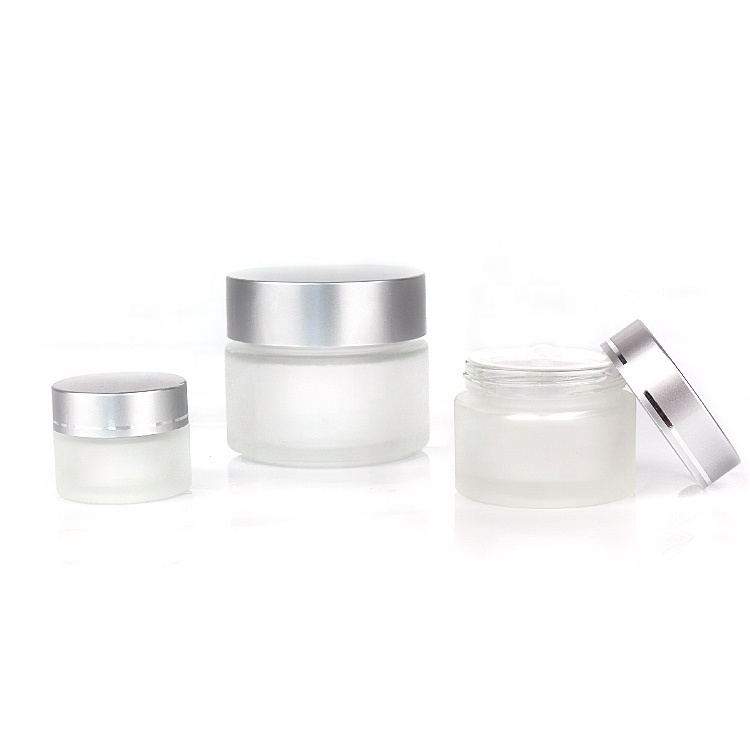 luxury cosmetic jar 5g 10g 20g 30g 50g 120ml frosted round glass cosmetic jar for cream