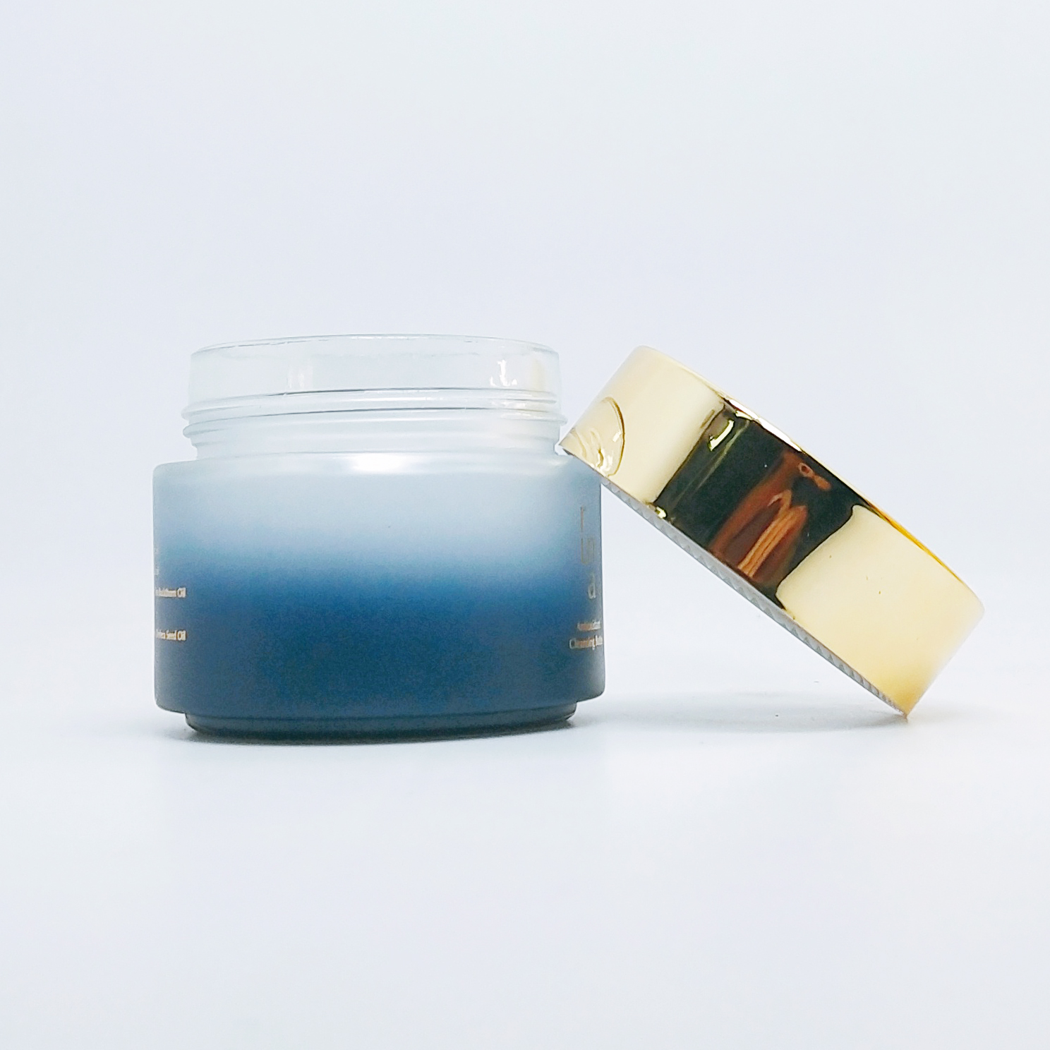 luxury cosmetic jar 5ml 10ml 20ml 30ml 50ml 100ml daily face moisturizer gradient blue glass cream jar