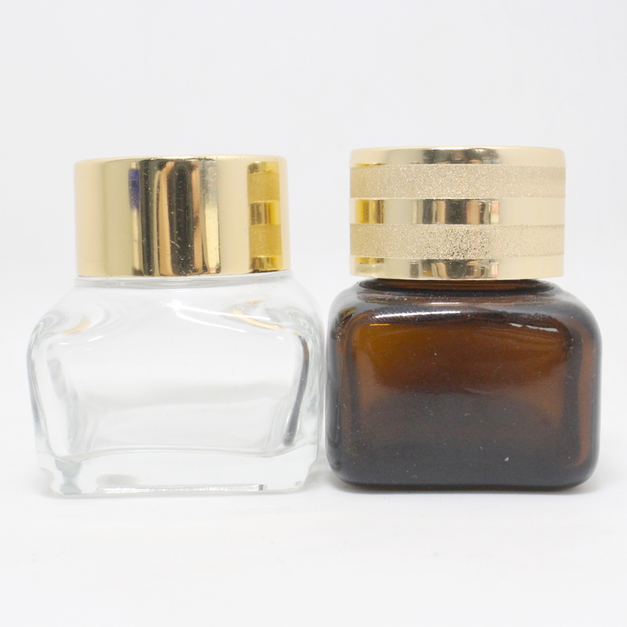 luxury cosmetic jar face cream container 15g square glass cosmetic jar cosmetic bottle
