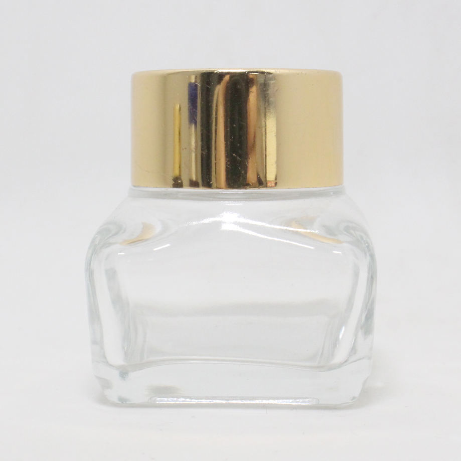 luxury cosmetic jar face cream container 15g square glass cosmetic jar cosmetic bottle