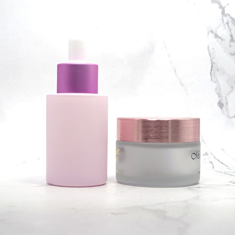 luxury cosmetic jars with brushed metalline lid 30gram empty cream pot for face skin care