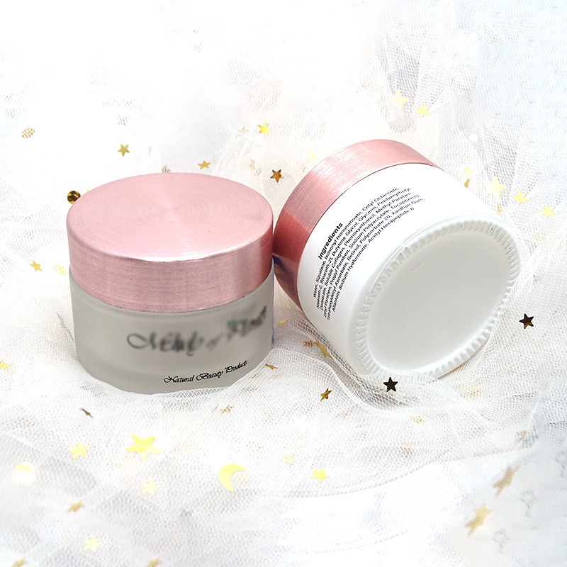 luxury cosmetic jars with brushed metalline lid 30gram empty cream pot for face skin care