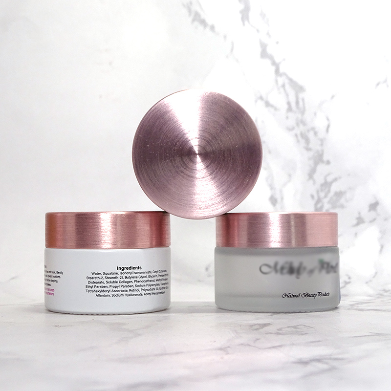 luxury cosmetic jars with brushed metalline lid 30gram empty cream pot for face skin care