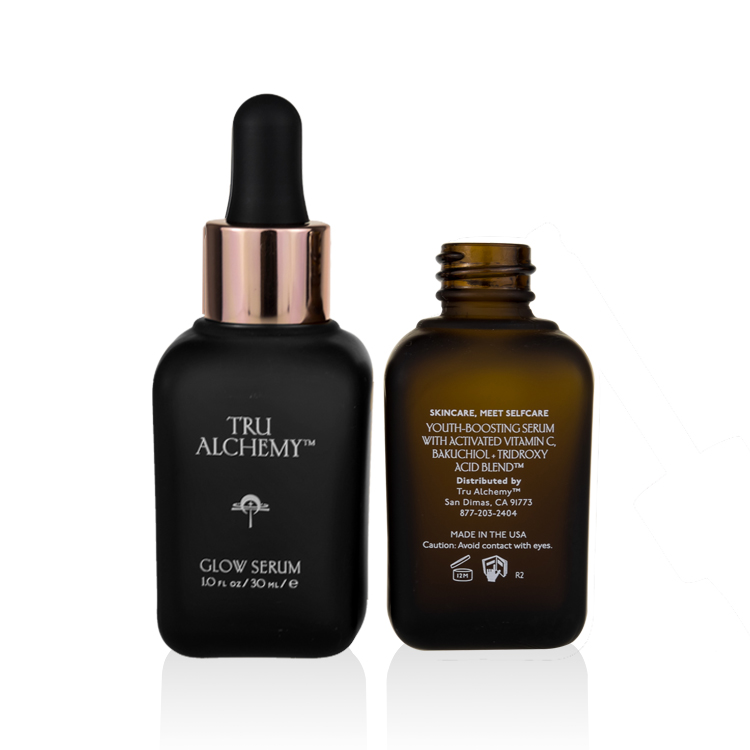 luxury cosmetic oil bottle 10ml 20ml 30ml 50ml 100ml square matte black essential oil glass bottle with rose gold dropper cap