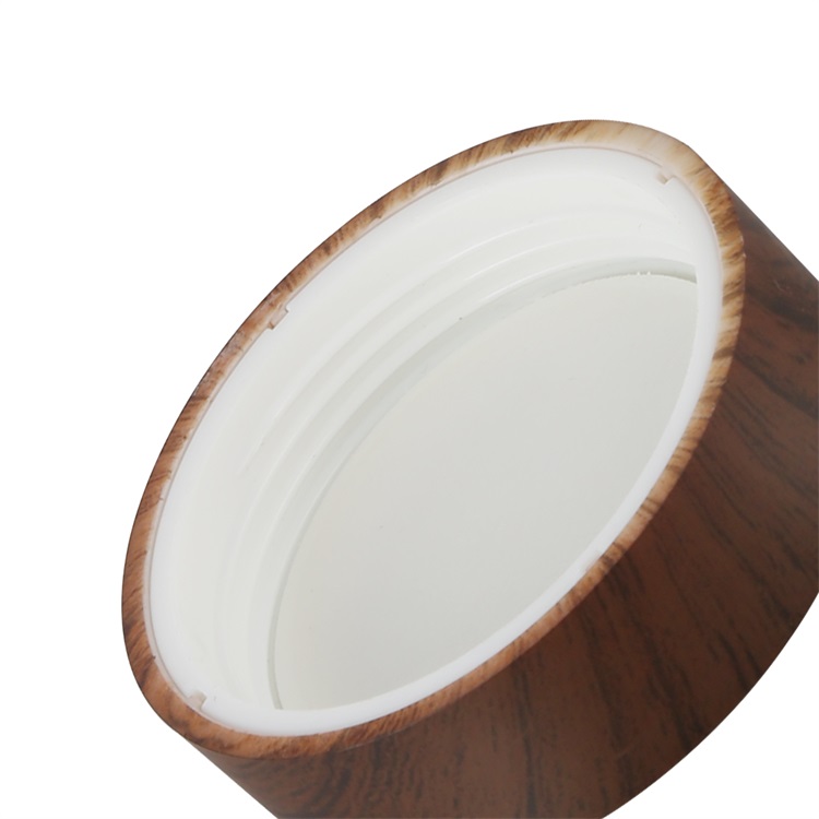 luxury cosmetic package 50g double wall acrylic cosmetic jar with wood lid