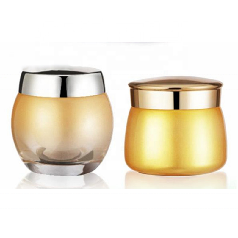 luxury cosmetic packaging 100g 120g glass jars wholesale with bamboo golden silver cap