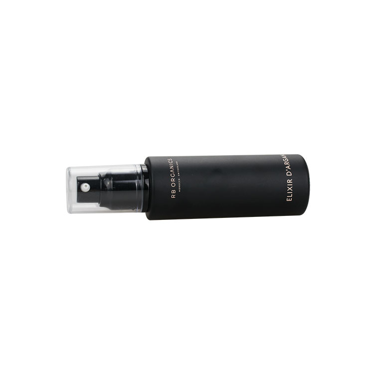luxury cosmetic packaging 100ml argan oil pump bottle 30ml 40ml 50ml 60ml 80ml 100ml 120ml matte black glass serum pump bottle