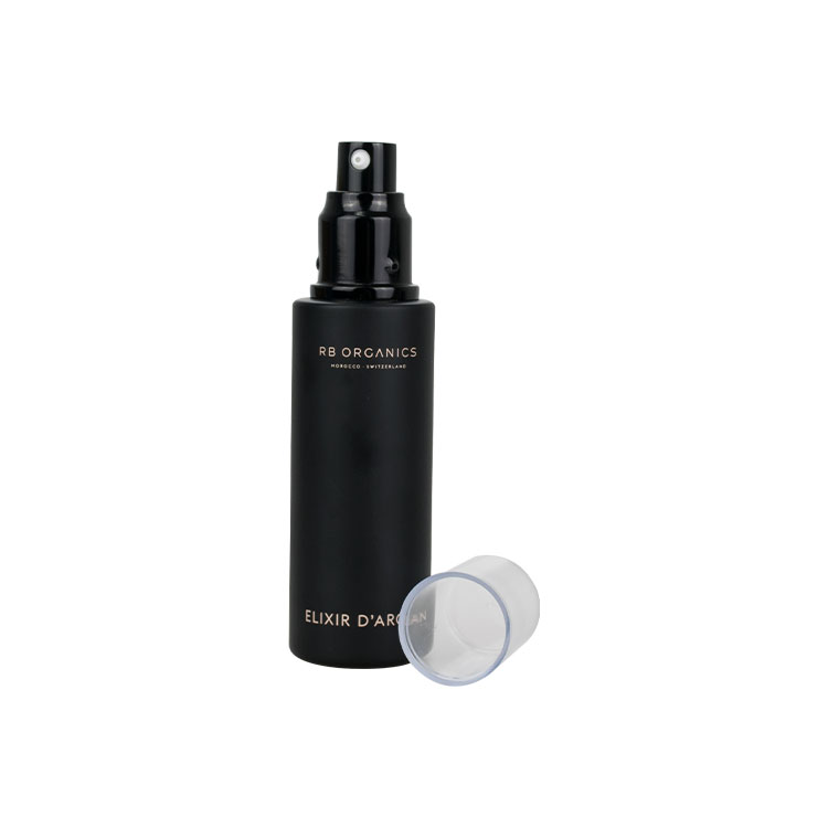 luxury cosmetic packaging 100ml argan oil pump bottle 30ml 40ml 50ml 60ml 80ml 100ml 120ml matte black glass serum pump bottle