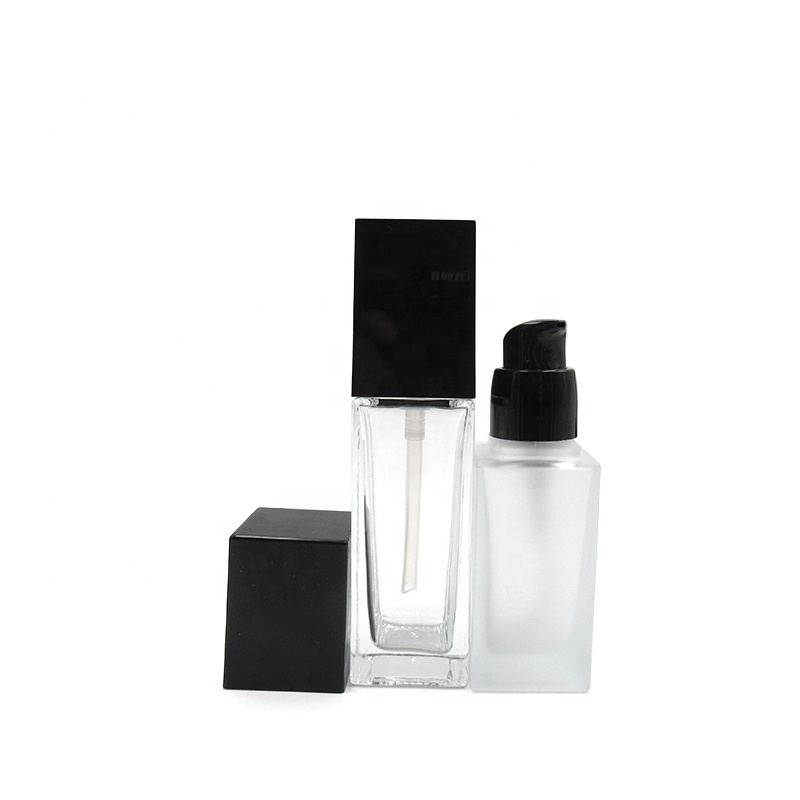 luxury cosmetic packaging 15ml 20ml 30ml 40ml makeup liquid foundation glass square bottle