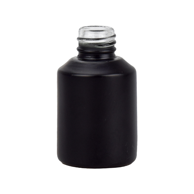 luxury cosmetic packaging 15ml 30ml 60ml matte black round glass cosmetic dropper bottle for oil