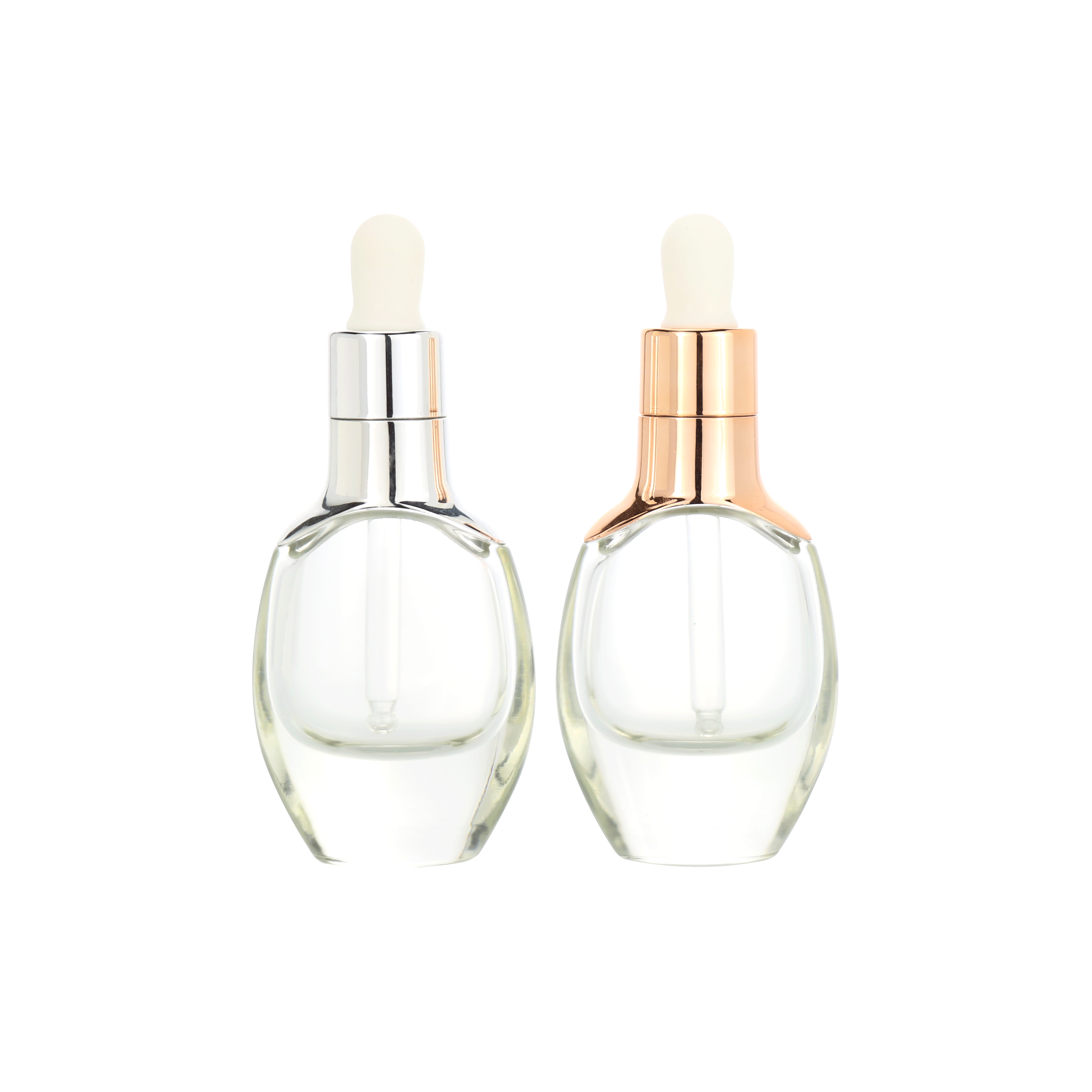 luxury cosmetic packaging 1oz gold serum dropper bottle 30ml rose gold glass bottles with gold dropper