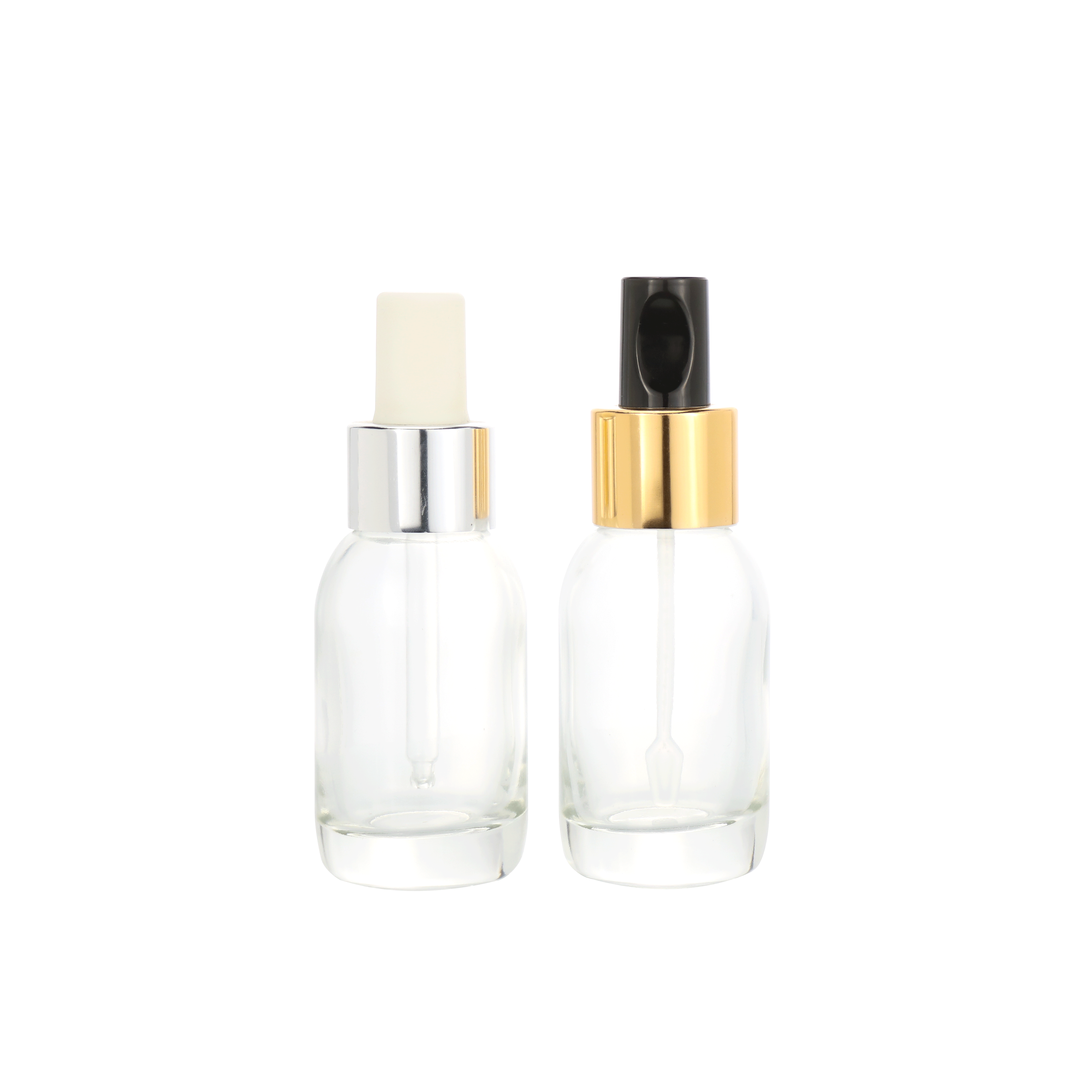 luxury cosmetic packaging 1oz gold serum dropper bottle 30ml rose gold glass bottles with gold dropper