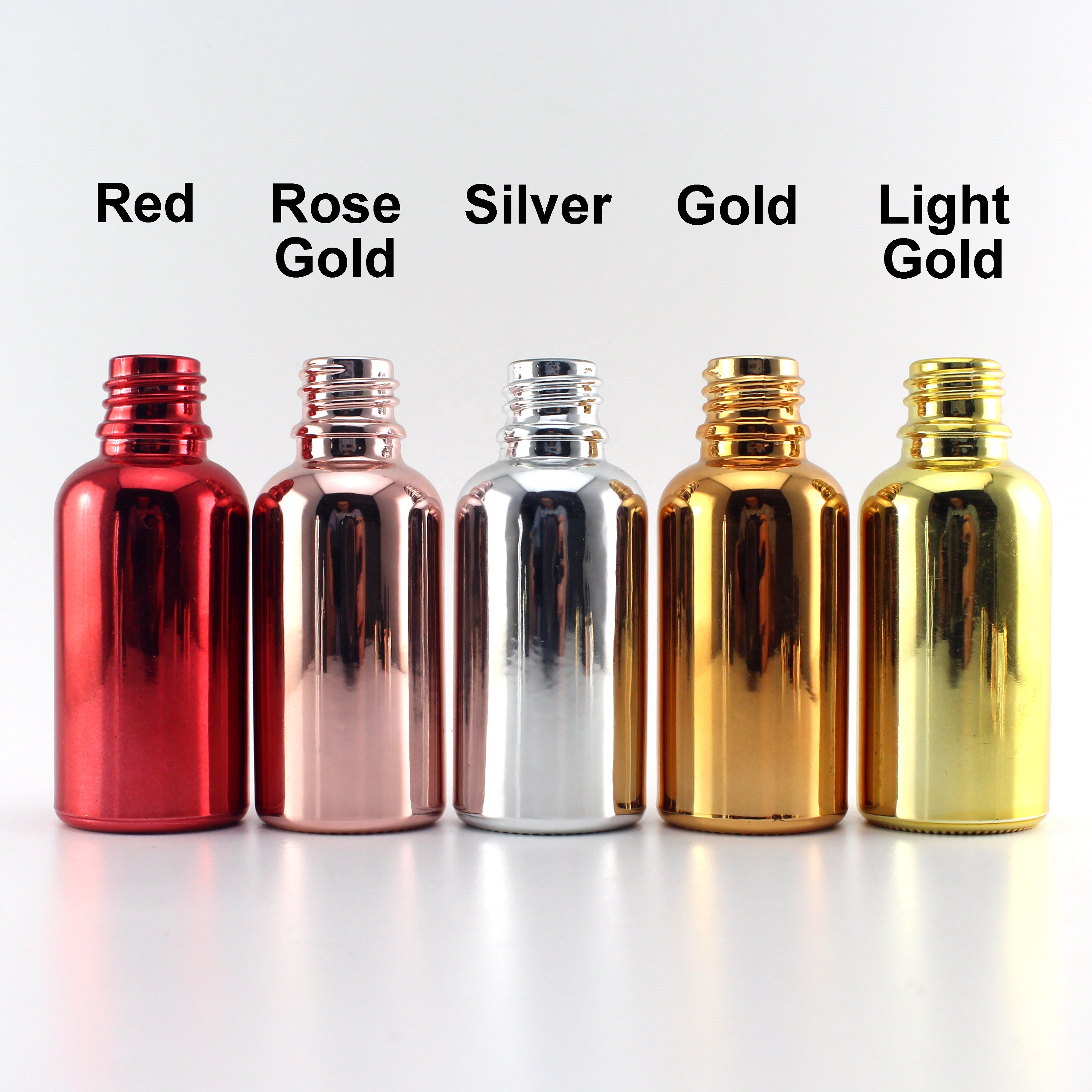 luxury cosmetic packaging 1oz gold serum dropper bottle 30ml rose gold glass bottles with gold dropper