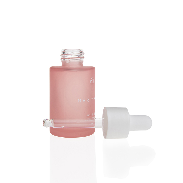 luxury cosmetic packaging 20ml 30ml 40ml 50ml 60ml 100ml 120ml cylinder green yellow pink frosted glass serum dropper bottle