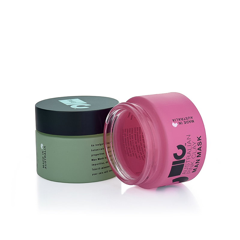 luxury cosmetic packaging 5ml 10ml 20ml 30ml 50ml 100ml empty 50g body butter airtight matte pink glass jar with matte black lid