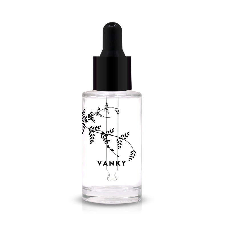 luxury cosmetic packaging clear 30ml serum glass bottle face serum packaging bottle