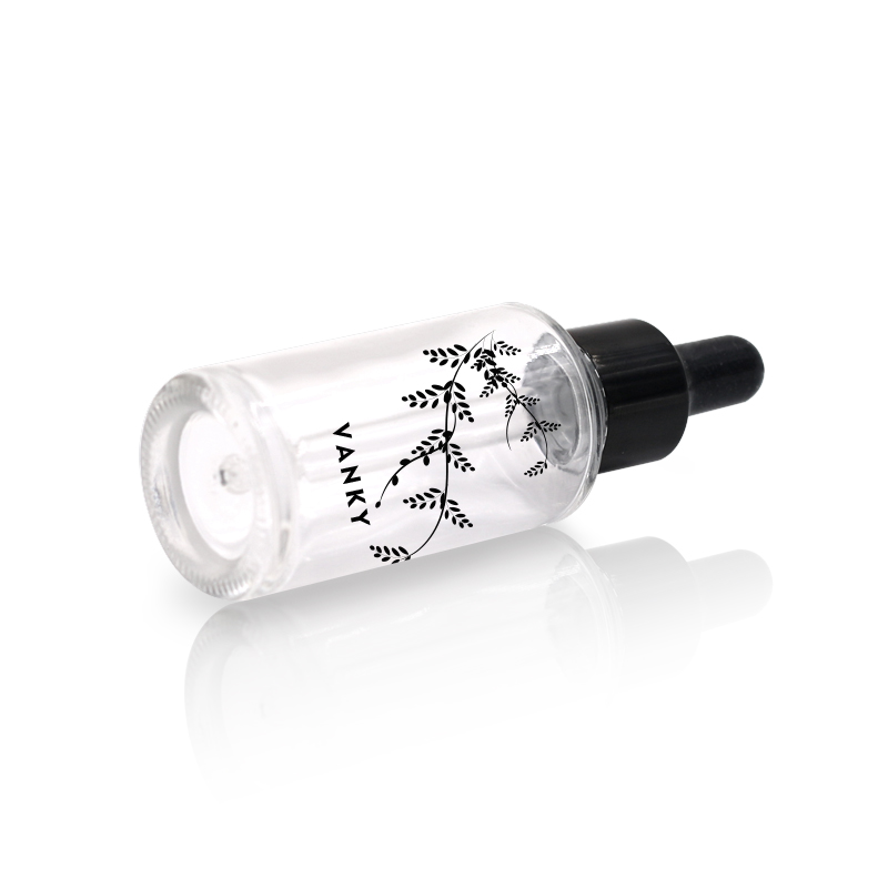 luxury cosmetic packaging clear 30ml serum glass bottle face serum packaging bottle