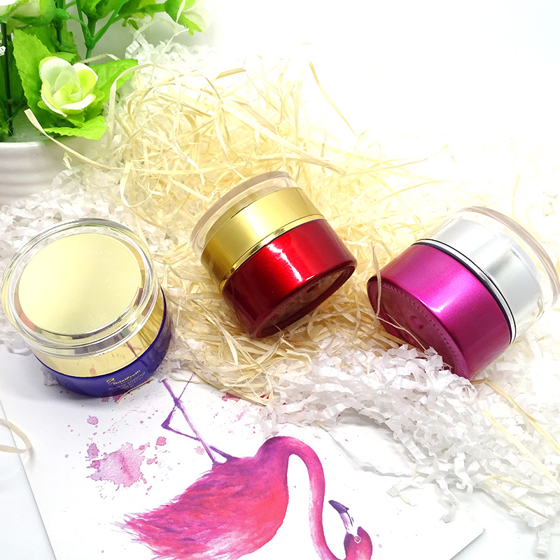luxury cosmetic packaging container custom colorful face cream 50g 50ml square glass jar with colored lid