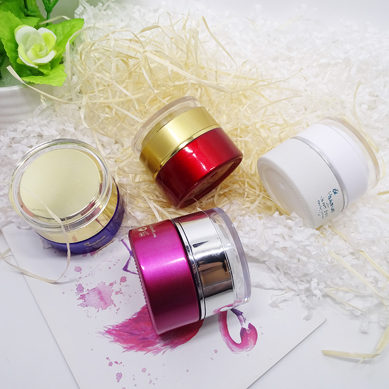 luxury cosmetic packaging container custom colorful face cream 50g 50ml square glass jar with colored lid