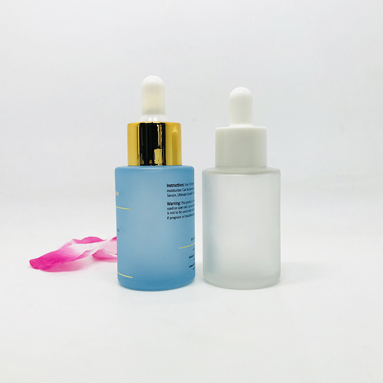 luxury cosmetic packaging frosted 30 ml serum glass bottle face serum packaging bottle