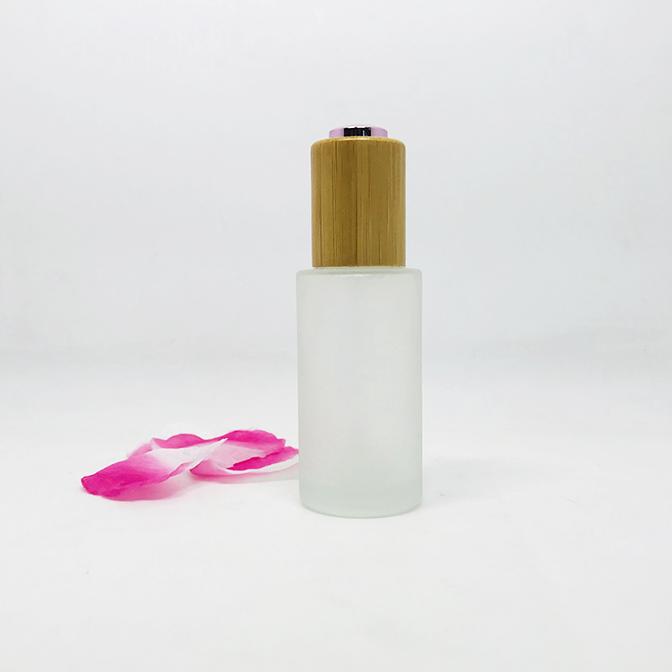 luxury cosmetic packaging frosted blue and pink 30 ml serum glass bottle