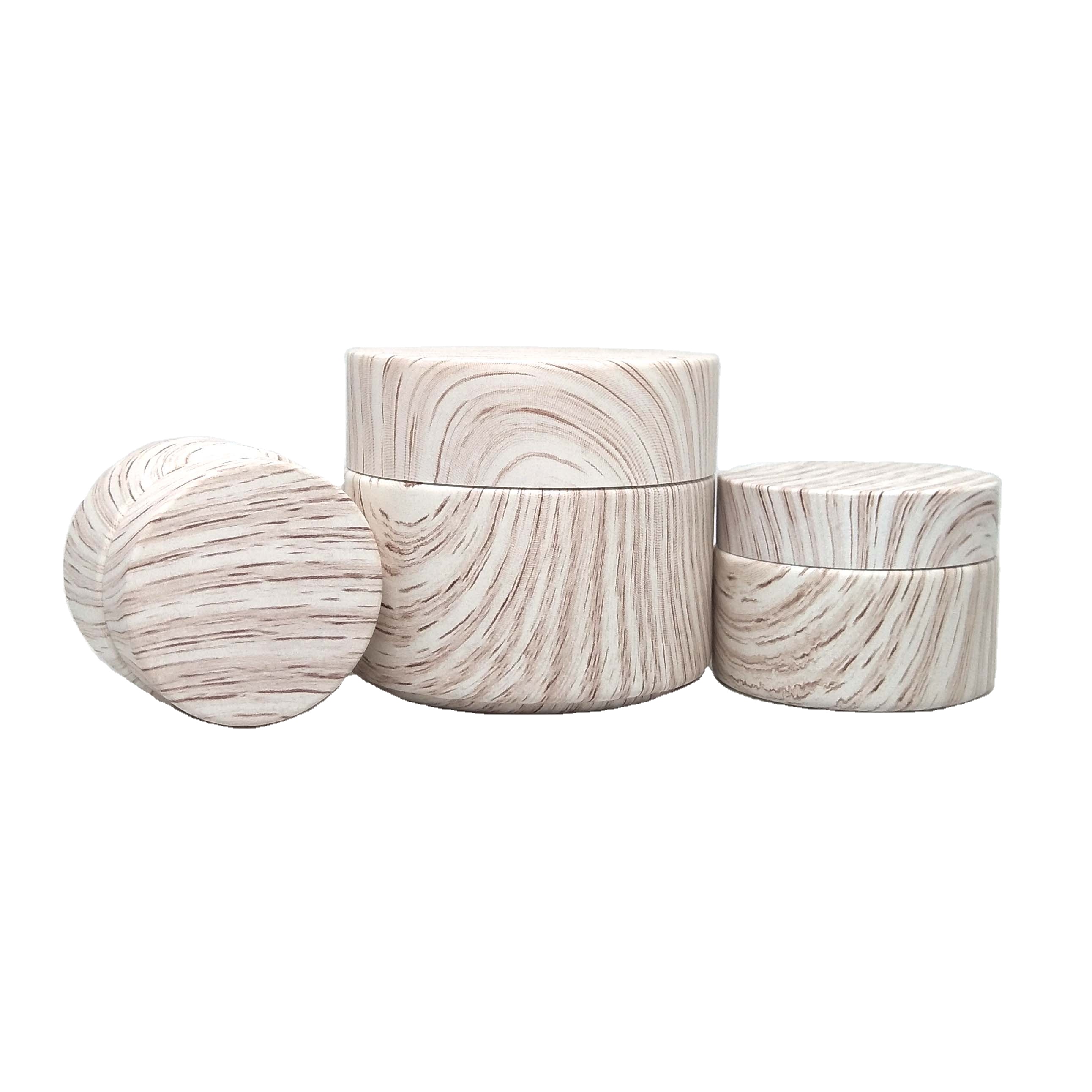 luxury cosmetic packaging glass water transfer printing pink around glass cosmetic jars 30g 50g 100g